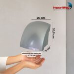 Secador De Mãos Automático Sensor 220V 12m/s 1500W Cinza - IWSMA1202CZ - 2