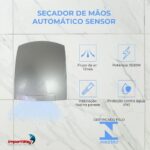 Secador De Mãos Automático Sensor 220V 12m/s 1500W Cinza - IWSMA1202CZ - 3