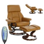 Poltrona Reclinável Com Massagem, Aquecimento e Suporte Para Pés Caramelo - IWM001CM - 1