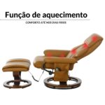 Poltrona Reclinável Com Massagem, Aquecimento e Suporte Para Pés Caramelo - IWM001CM - 10