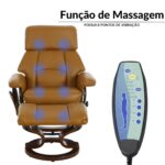 Poltrona Reclinável Com Massagem, Aquecimento e Suporte Para Pés Caramelo - IWM001CM - 4