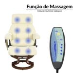 Poltrona Reclinável Com Massagem, Aquecimento e Suporte Para Pés Bege - IWM001BG - 4