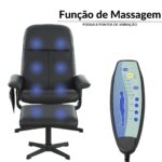 Poltrona Reclinável Com Massagem, Aquecimento e Suporte Para Pés Preto - IWM002PT - 4