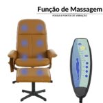 Poltrona Reclinável Com Massagem, Aquecimento e Suporte Para Pés Caramelo - IWM002CM - 4