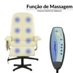 Poltrona Reclinável Com Massagem, Aquecimento e Suporte Para Pés Bege - IWM002BG - 4