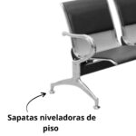 Banco Longarina Assento Acolchoados 4 lugares - IWBLA4001 - 4