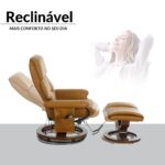 Poltrona Reclinável Com Massagem, Aquecimento e Suporte Para Pés Caramelo - IWM001CM - 5