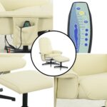Poltrona Reclinável Com Massagem, Aquecimento e Suporte Para Pés Bege - IWM002BG - 6