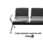 Banco Longarina Assento Acolchoados 4 lugares - IWBLA4001 - 7