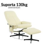 Poltrona Reclinável Com Massagem, Aquecimento e Suporte Para Pés Bege - IWM002BG - 9