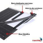 Guilhotina de Papel 10 Folhas A3 Preta - IWGPA310PT - 3