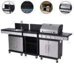 Churrasqueira A Gás Com 4 Queimadores Com Torneira E Bancada Modular - IWCG010 - 1