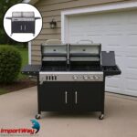 Churrasqueira 2 Em 1 Gás E Carvão Kit Com Chapa E Defumador - IWCG012 - 10