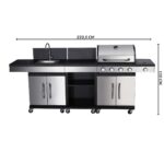 Churrasqueira A Gás Com 4 Queimadores Com Torneira E Bancada Modular - IWCG010 - 2