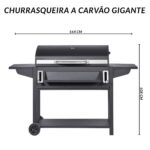 Churrasqueira A Carvão Gigante Com 2 Mesas Laterais - IWCG015 - 2