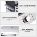 Churrasqueira a Gás 4 Queimadores Kit Com Forno De Pizza, Chapa E Defumador - IWCG008 - 4