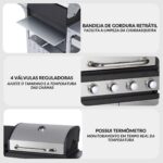 Churrasqueira A Gás Com 4 Queimadores Com Torneira E Bancada Modular - IWCG010 - 4