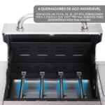 Churrasqueira a Gás 4 Queimadores Kit Com Forno De Pizza, Chapa E Defumador - IWCG008 - 6