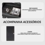 Churrasqueira a Gás 4 Queimadores Kit Com Chapa E Defumador - IWCG007 - 9
