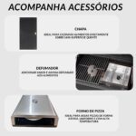 Churrasqueira a Gás 4 Queimadores Kit Com Forno De Pizza, Chapa E Defumador - IWCG008 - 9