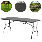 Mesa Camping Dobrável Vira Maleta 1,80.X 0,73M Rattan - IWCAM008RT - 1