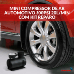 Mini Compressor De Ar Automotivo 300PSI 20L/MIN Com Kit Reparo - IWMCA001 - 2