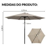 Ombrelone Base Central Articulado 2,70m Bege - IWOBCA270BGE - 2