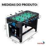 Mesa Pebolim Preta e Azul 118 X 61 X 79 CM - IWJ008AZ - 2