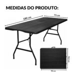 Mesa Camping Dobrável Vira Maleta 1,80.X 0,73M Madeira - IWCAM008MD - 2