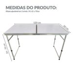 Mesa Camping Dobrável Vira Maleta 120X60CM Com Altura Regulável - IWCAM010 - 2