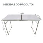 Mesa Camping Dobrável 1,20M Com Rede Ping Pong - IWCAM011 - 2