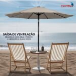 Ombrelone Base Central Articulado 2,70m Bege - IWOBCA270BGE - 3