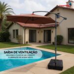 Ombrelone Lateral 3,00M TerraCota Com Base - IWCJ006TE - 3