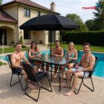 Conjunto 8 peças Mesa, Cadeiras e Guarda-Sol - IWCJ013 - 3