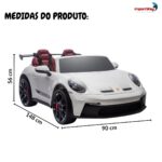 Mini Carro Elétrico 24V Licenciado Porsche 911 GT3 Branco - BW423BR - 3