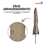 Ombrelone Base Central Articulado 2,70m Bege - IWOBCA270BGE - 4