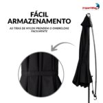 Ombrelone Lateral 3,00M Preto Com Base - IWCJ006PT - 4