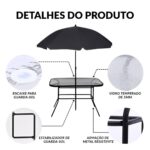 Conjunto 8 peças Mesa, Cadeiras e Guarda-Sol - IWCJ013 - 4