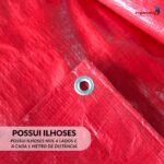 Lona Plástica De Polietileno 70G/M2 Vermelho 4x4M - IWLP44VM - 4