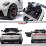 Mini Carro Elétrico 24V Licenciado Porsche 911 GT3 Branco - BW423BR - 4