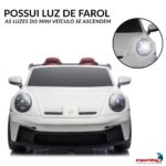 Mini Carro Elétrico 24V Licenciado Porsche 911 GT3 Branco - BW423BR - 4