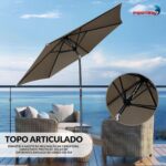 Ombrelone Base Central Articulado 2,70m Bege - IWOBCA270BGE - 5