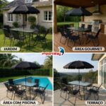 Conjunto 8 peças Mesa, Cadeiras e Guarda-Sol - IWCJ013 - 5