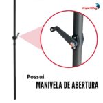 Ombrelone Base Central Articulado 2,70m Vermelho - IWOBCA270BO - 6