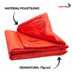 Lona Plástica De Polietileno 70G/M2 Laranja 2x2M - IWLP22LR - 6