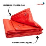 Lona Plástica De Polietileno 70G/M2 Laranja 6x4M - IWLP64LR - 6