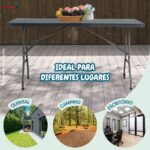 Mesa Camping Dobrável Vira Maleta 1,80.X 0,73M Preto - IWCAM008PT - 6