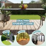 Mesa Camping Dobrável Vira Maleta 1,80.X 0,73M Rattan - IWCAM008RT - 6