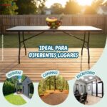 Mesa Camping Dobrável Vira Maleta 1,80.X 0,73M Madeira - IWCAM008MD - 6