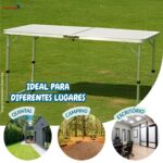 Mesa Camping Dobrável Vira Maleta 120X60CM Com Altura Regulável - IWCAM010 - 6